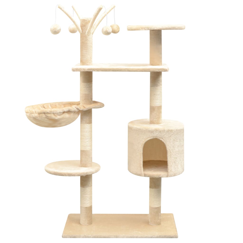 Kattenkrabpaal met sisal krabpalen 125 cm beige is nu te koop bij PeponiXL, paradijselijk wonen!