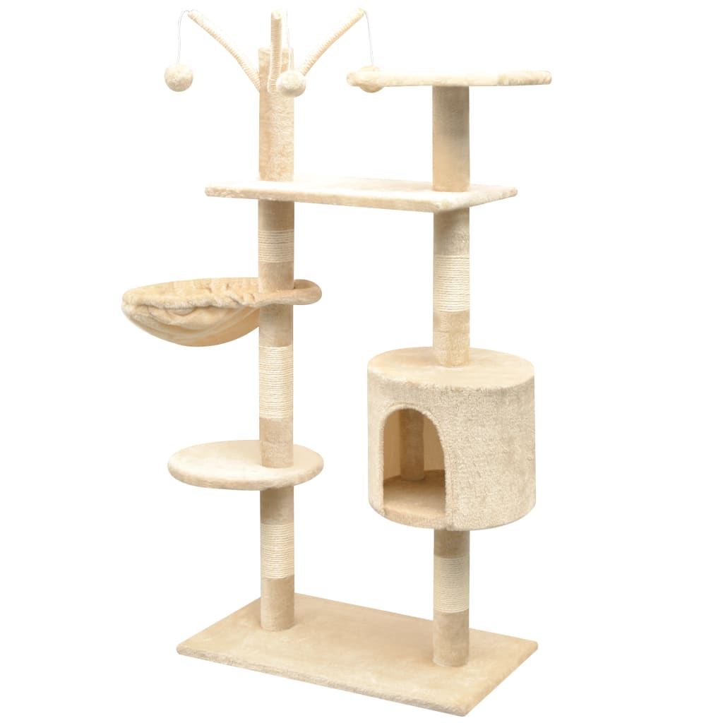Kattenkrabpaal met sisal krabpalen 125 cm beige is nu te koop bij PeponiXL, paradijselijk wonen!