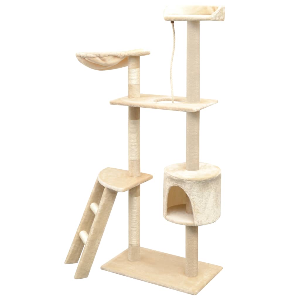 Kattenkrabpaal met sisal krabpalen 150 cm beige is nu te koop bij PeponiXL, paradijselijk wonen!