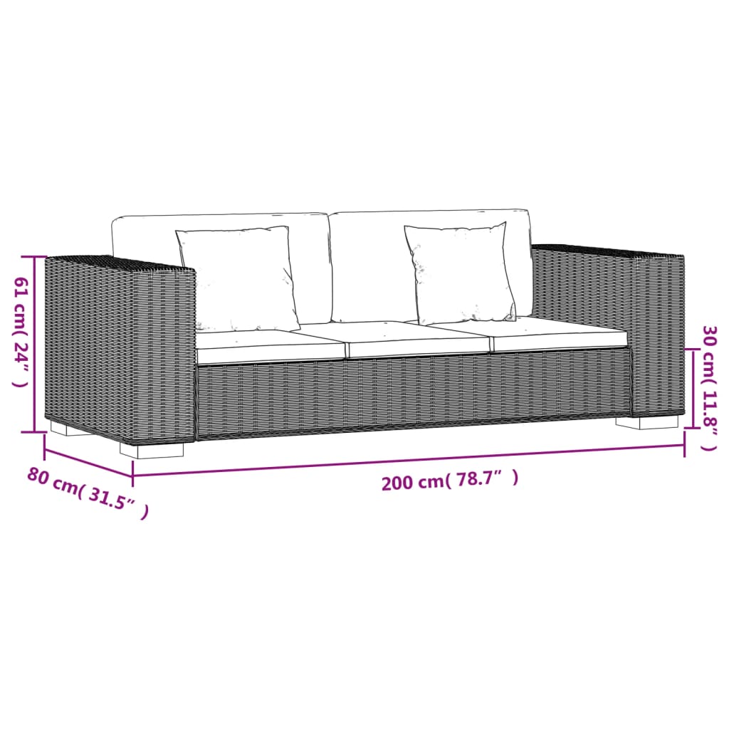 3-zits bankstel set rattan 8-delig is nu te koop bij PeponiXL, paradijselijk wonen!