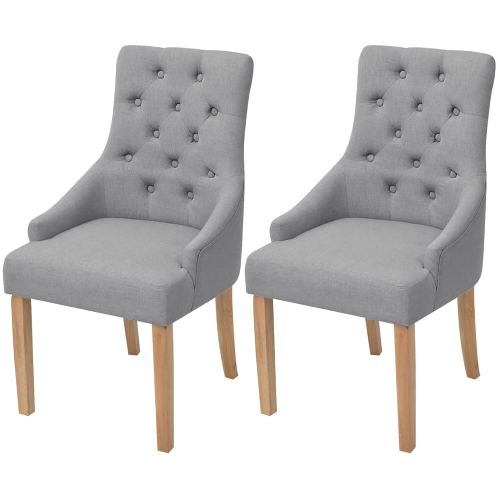 Eetkamerstoelen 2 st stof lichtgrijs is nu te koop bij PeponiXL, paradijselijk wonen!