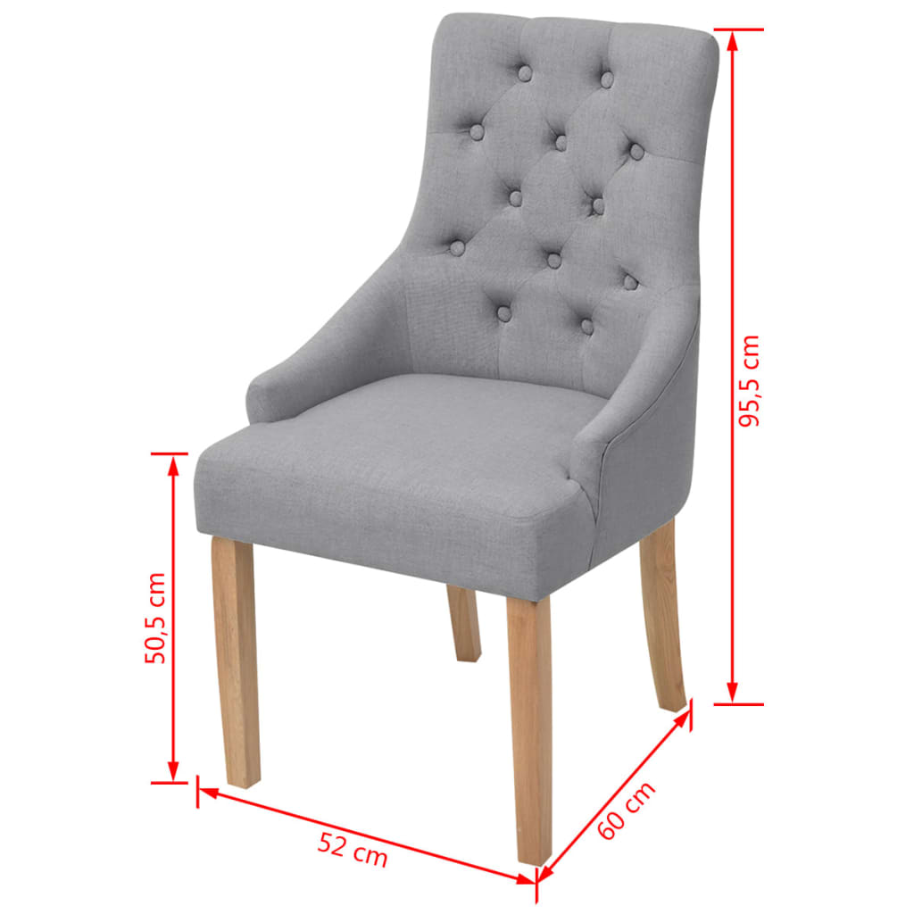 Eetkamerstoelen 2 st stof lichtgrijs is nu te koop bij PeponiXL, paradijselijk wonen!