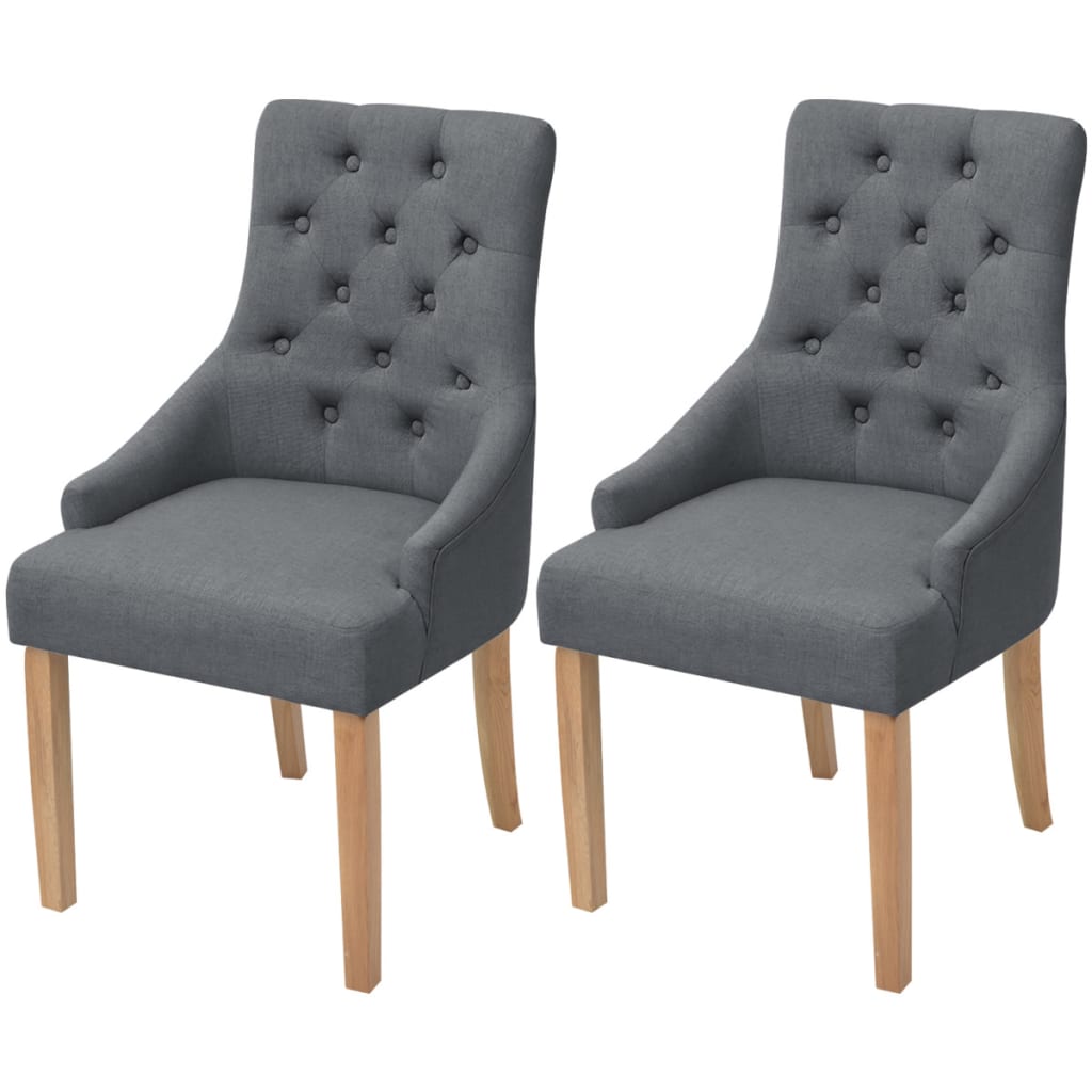 Eetkamerstoelen 2 st stof donkergrijs is nu te koop bij PeponiXL, paradijselijk wonen!