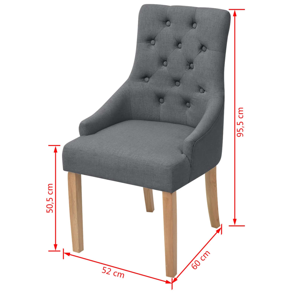 Eetkamerstoelen 2 st stof donkergrijs is nu te koop bij PeponiXL, paradijselijk wonen!