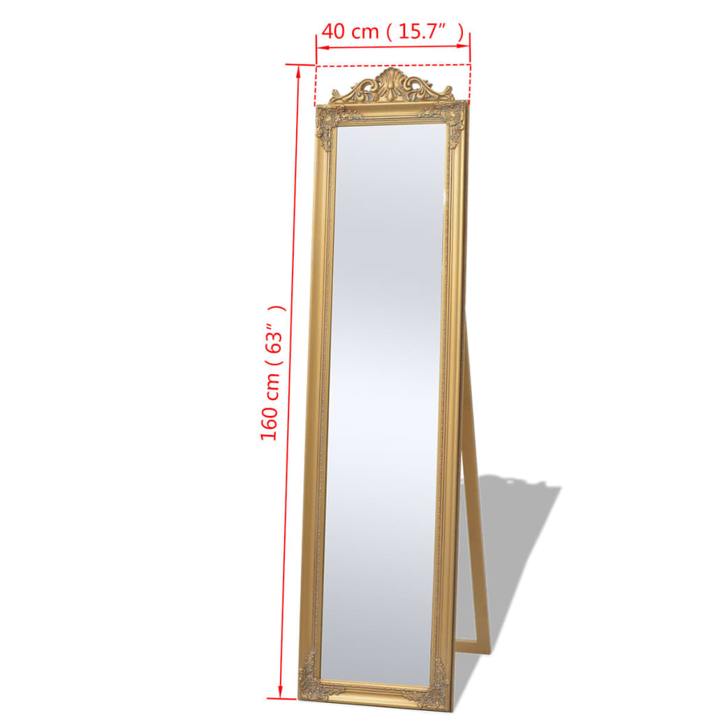 Vrijstaande spiegel Barok 160x40cm goud is nu te koop bij PeponiXL, paradijselijk wonen!