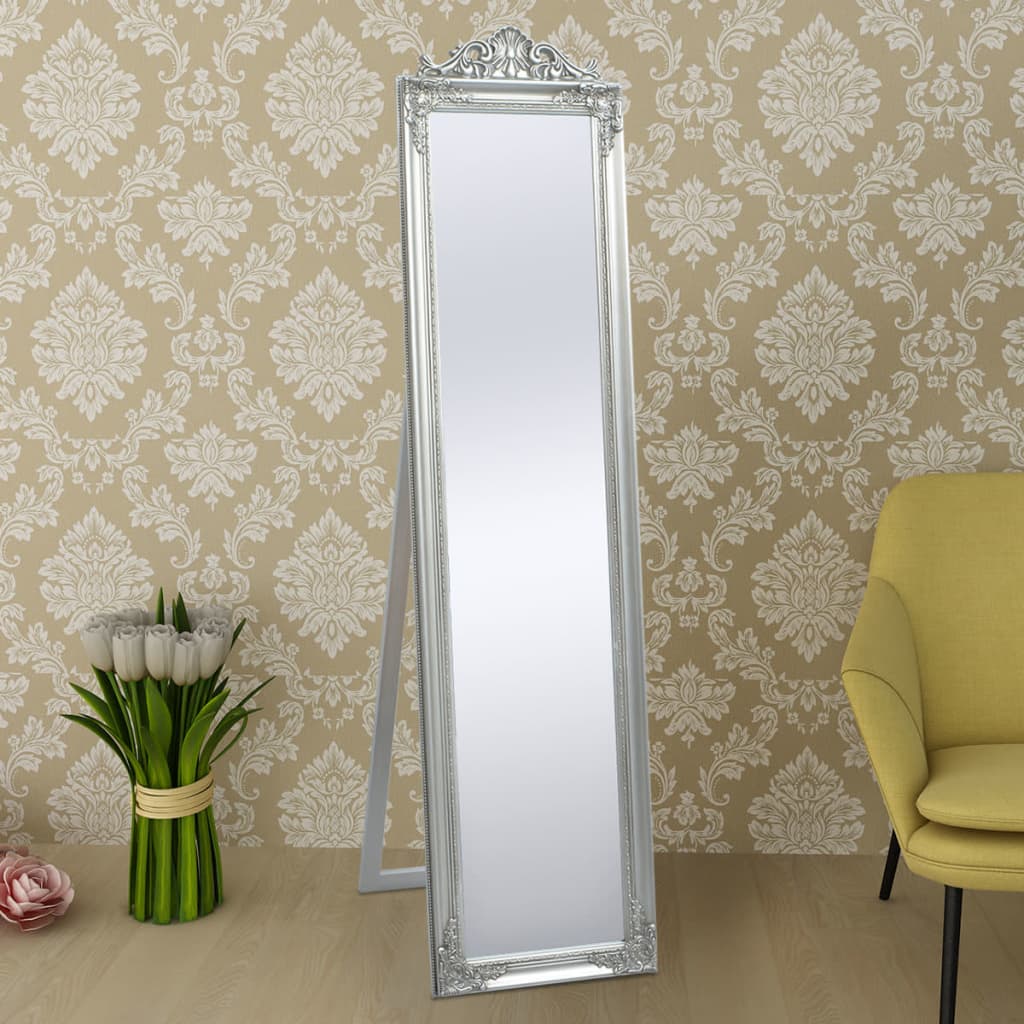 Vrijstaande spiegel Barok 160x40cm zilver is nu te koop bij PeponiXL, paradijselijk wonen!