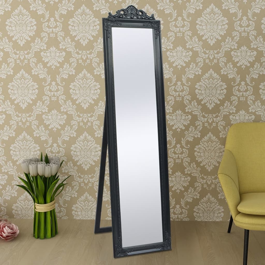 Vrijstaande spiegel Barokstijl 160x40cm zwart is nu te koop bij PeponiXL, paradijselijk wonen!