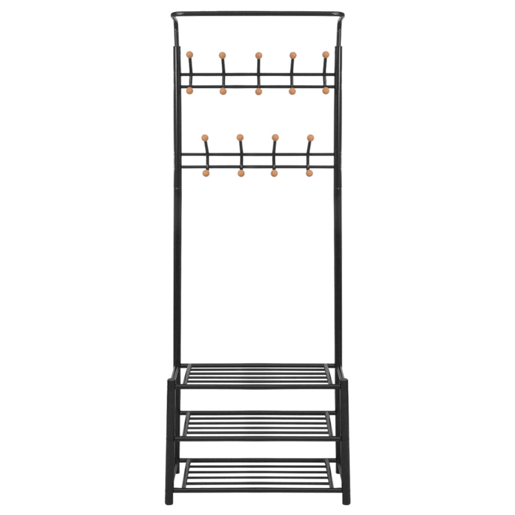 Kledingrek met schoenenopberger 68x32x182,5 cm zwart is nu te koop bij PeponiXL, paradijselijk wonen!