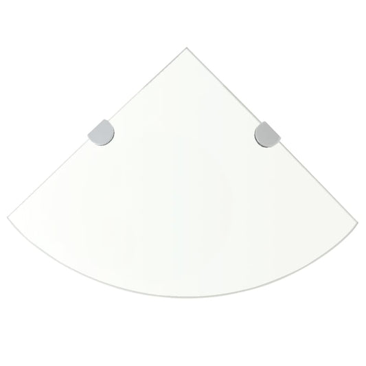Hoekschap met chromen dragers transparant 35x35 cm glas is nu te koop bij PeponiXL, paradijselijk wonen!