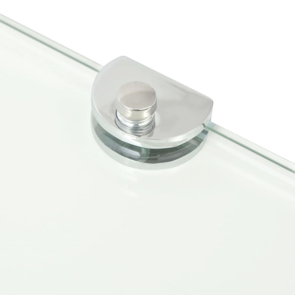 Hoekschap met chromen dragers transparant 35x35 cm glas is nu te koop bij PeponiXL, paradijselijk wonen!