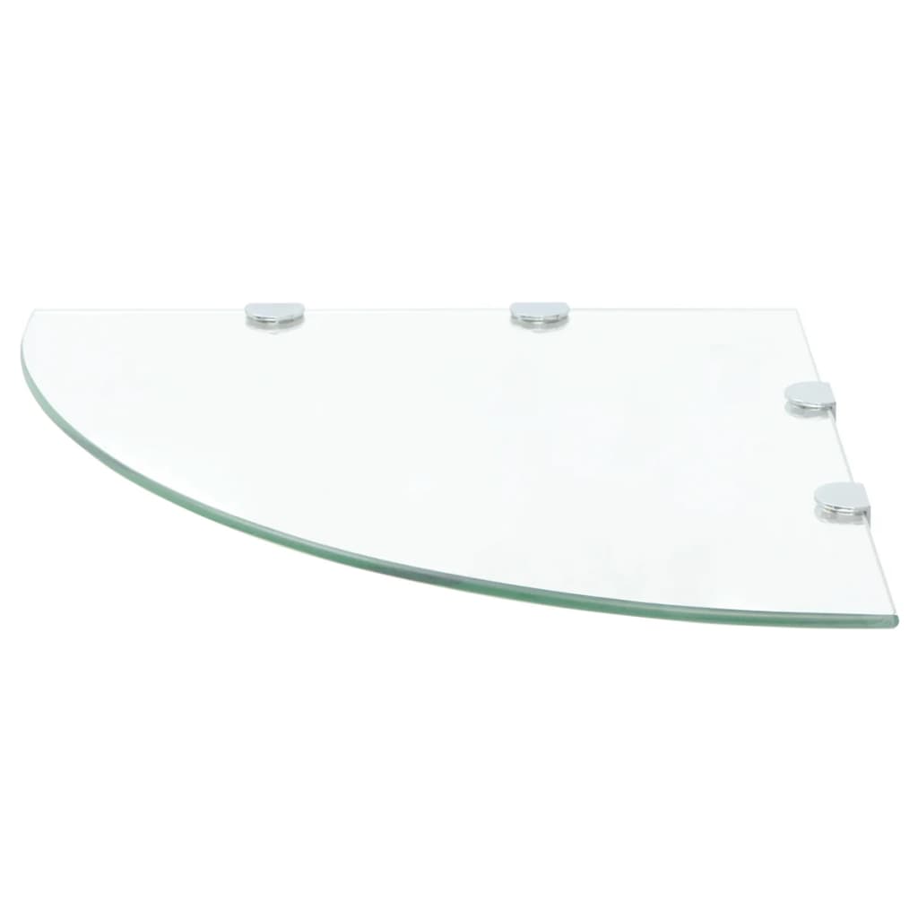 Hoekschap met chromen dragers transparant 45x45 cm glas is nu te koop bij PeponiXL, paradijselijk wonen!