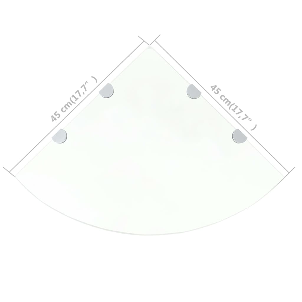 Hoekschap met chromen dragers transparant 45x45 cm glas is nu te koop bij PeponiXL, paradijselijk wonen!