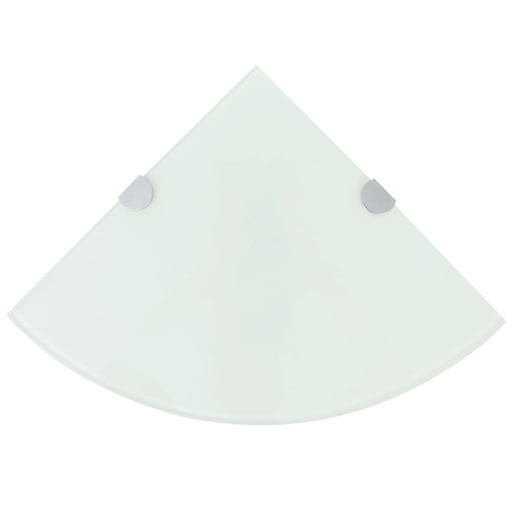 Hoekschap met chromen dragers 25x25 cm glas wit is nu te koop bij PeponiXL, paradijselijk wonen!