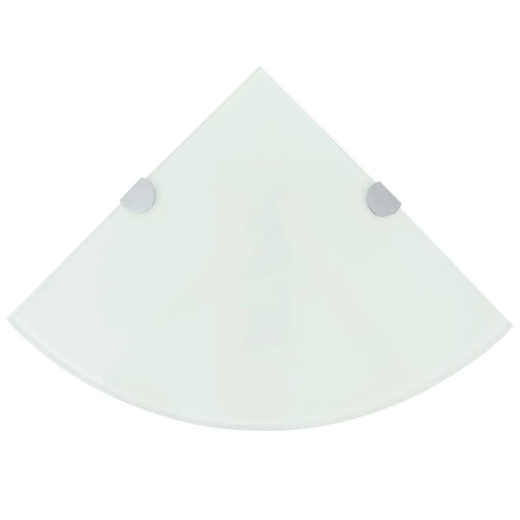 Hoekschap met chromen dragers wit 35x35 cm glas is nu te koop bij PeponiXL, paradijselijk wonen!
