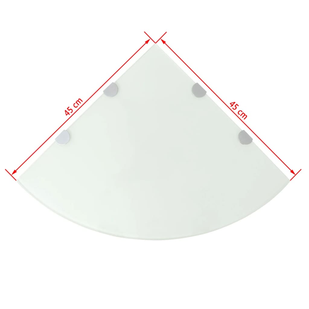 Hoekschap met chromen dragers wit 45x45 cm glas is nu te koop bij PeponiXL, paradijselijk wonen!