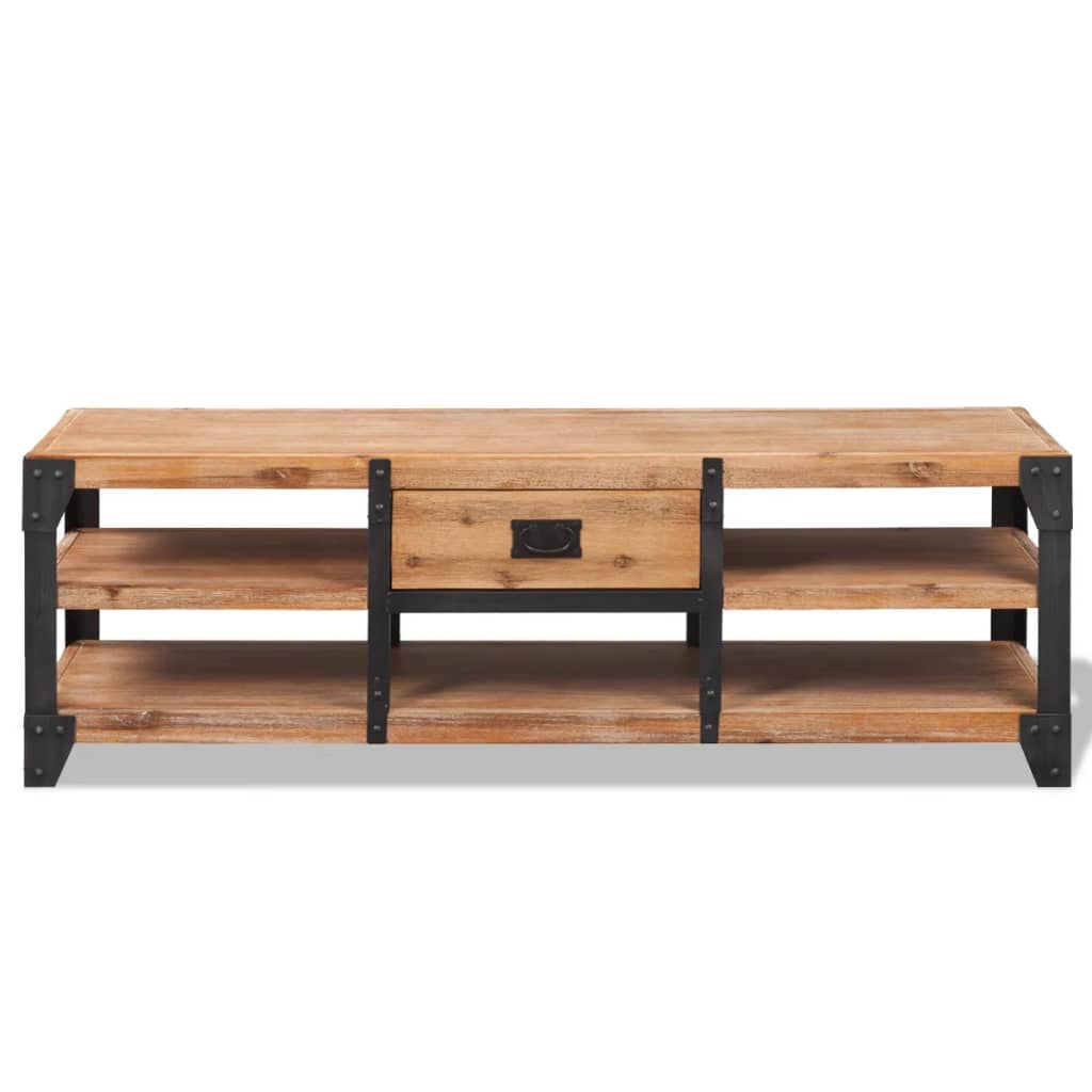 Tv-meubel 140x40x45 cm massief acaciahout is nu te koop bij PeponiXL, paradijselijk wonen!
