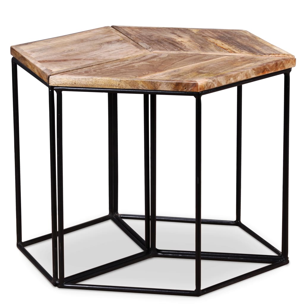 Salontafel 56x48x40 cm massief mangohout is nu te koop bij PeponiXL, paradijselijk wonen!