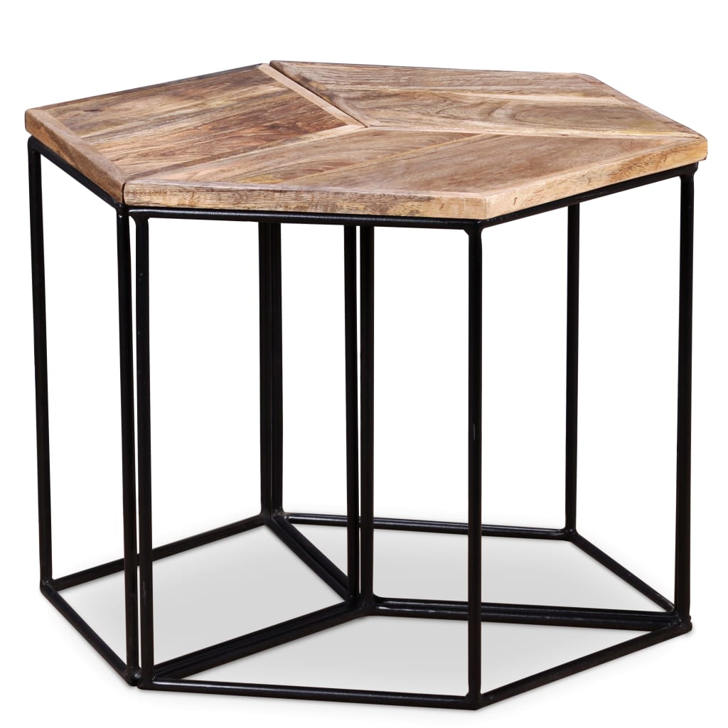 Salontafel 56x48x40 cm massief mangohout is nu te koop bij PeponiXL, paradijselijk wonen!