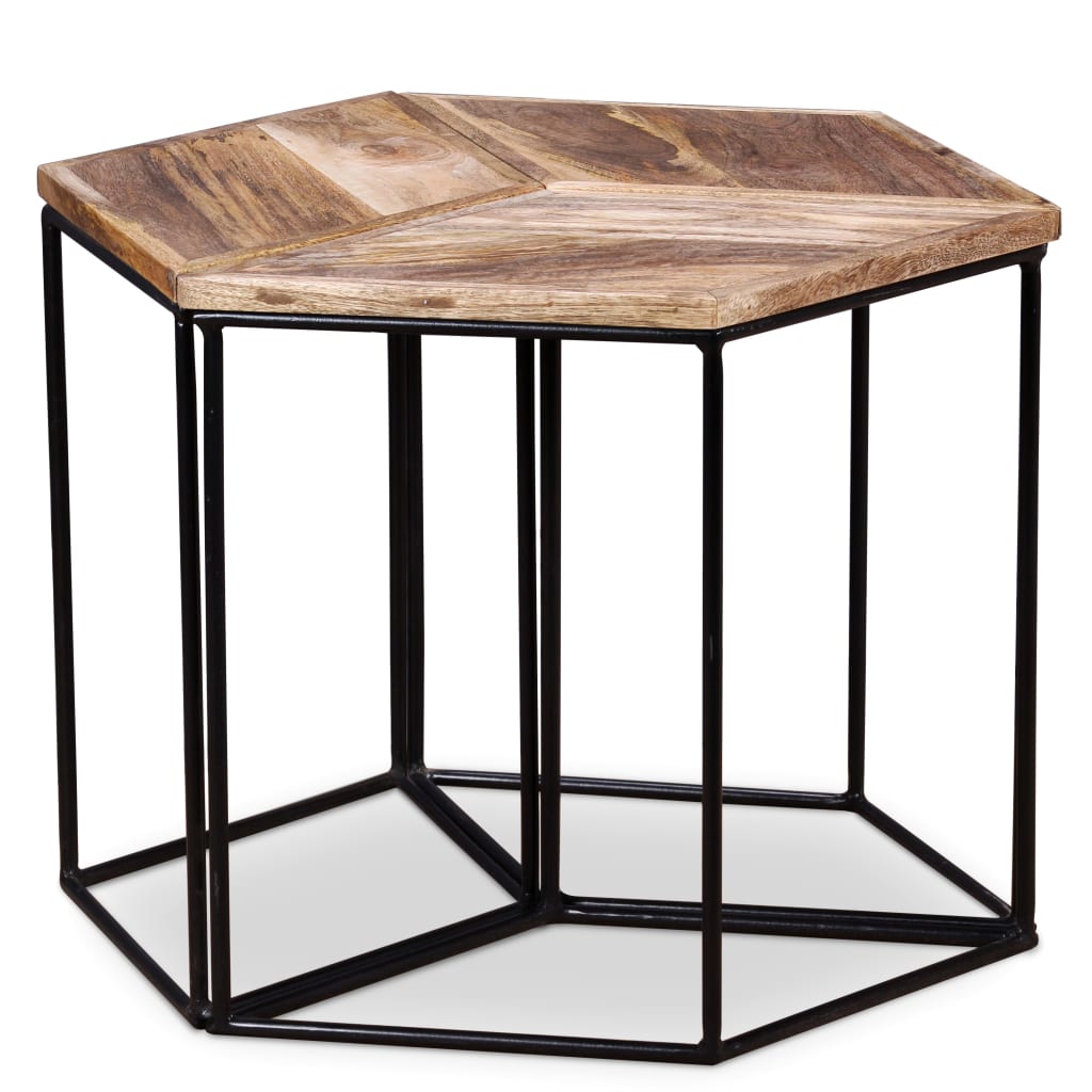 Salontafel 56x48x40 cm massief mangohout is nu te koop bij PeponiXL, paradijselijk wonen!
