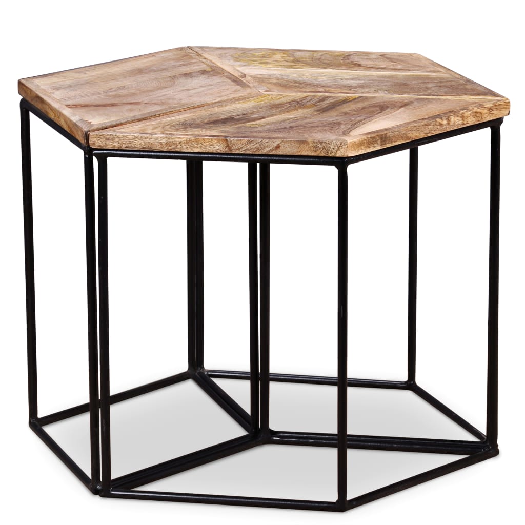 Salontafel 56x48x40 cm massief mangohout is nu te koop bij PeponiXL, paradijselijk wonen!