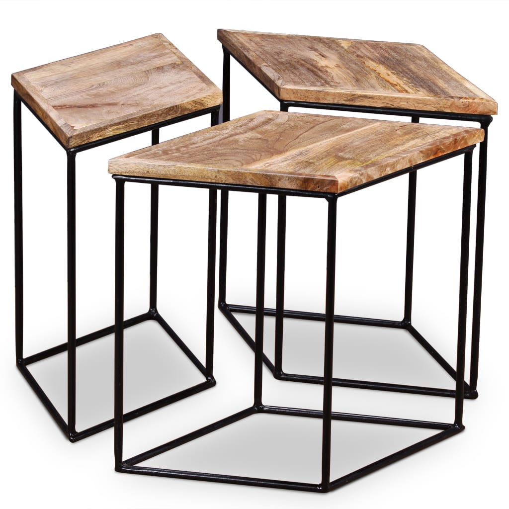 Salontafel 56x48x40 cm massief mangohout is nu te koop bij PeponiXL, paradijselijk wonen!