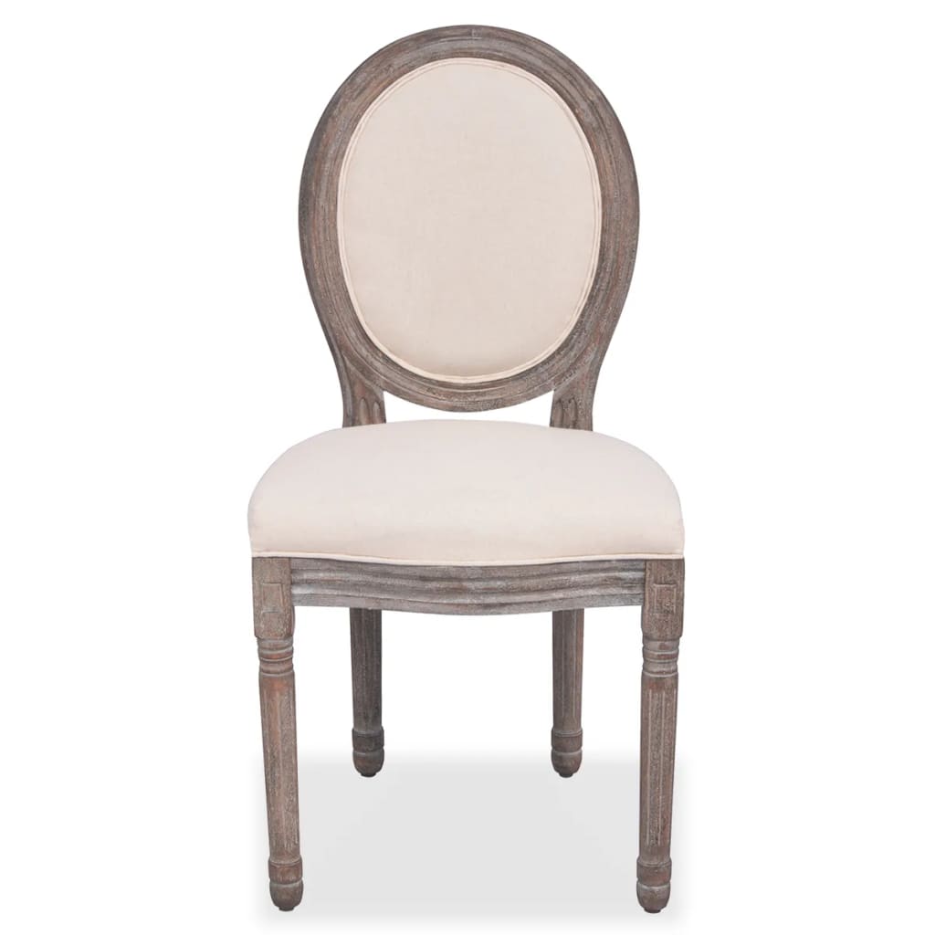 Eetkamerstoelen 2 st stof crèmekleurig is nu te koop bij PeponiXL, paradijselijk wonen!