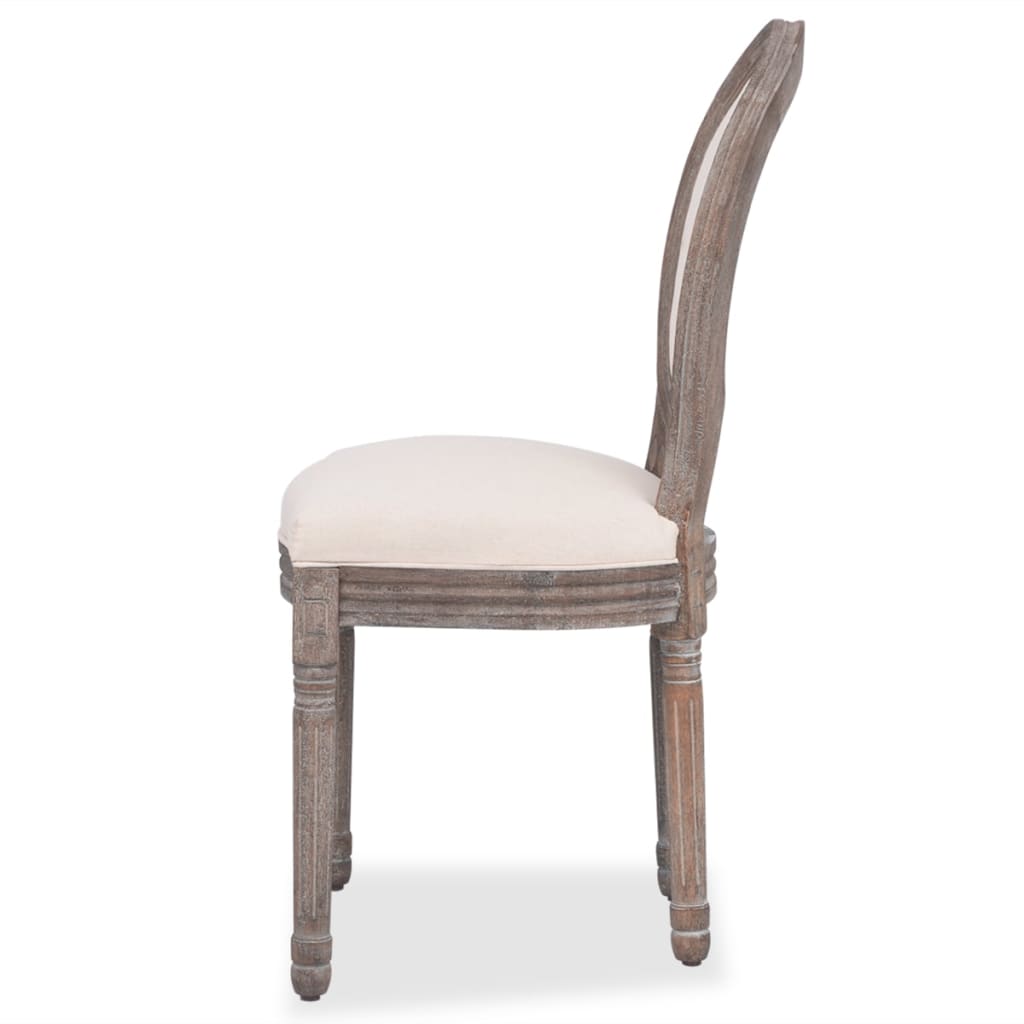 Eetkamerstoelen 2 st stof crèmekleurig is nu te koop bij PeponiXL, paradijselijk wonen!