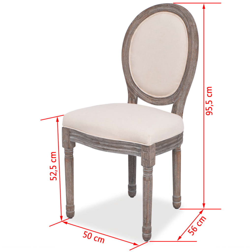 Eetkamerstoelen 2 st stof crèmekleurig is nu te koop bij PeponiXL, paradijselijk wonen!