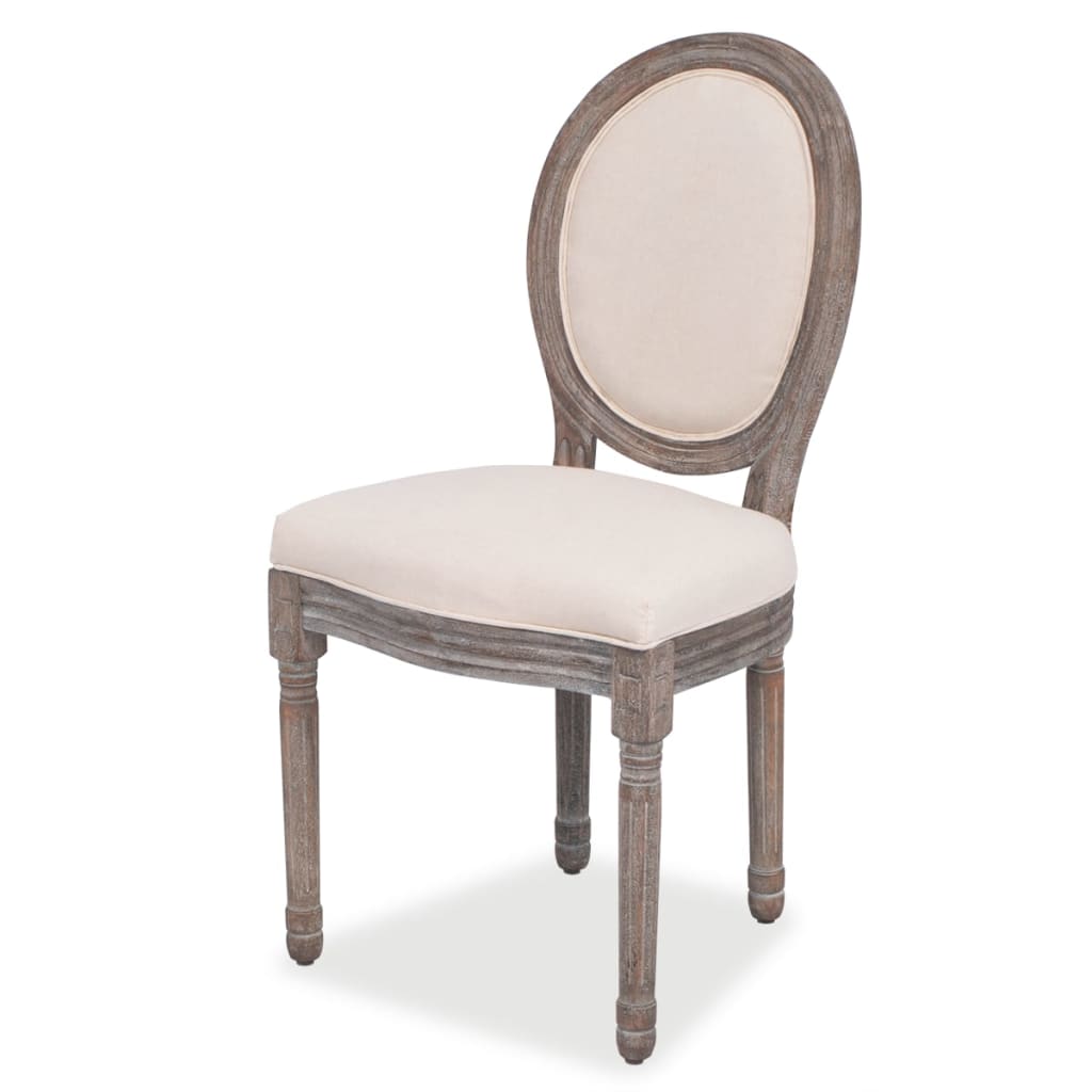 Eetkamerstoelen 4 st stof crèmekleurig is nu te koop bij PeponiXL, paradijselijk wonen!