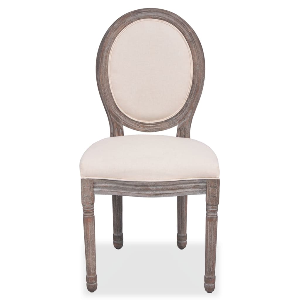 Eetkamerstoelen 4 st stof crèmekleurig is nu te koop bij PeponiXL, paradijselijk wonen!