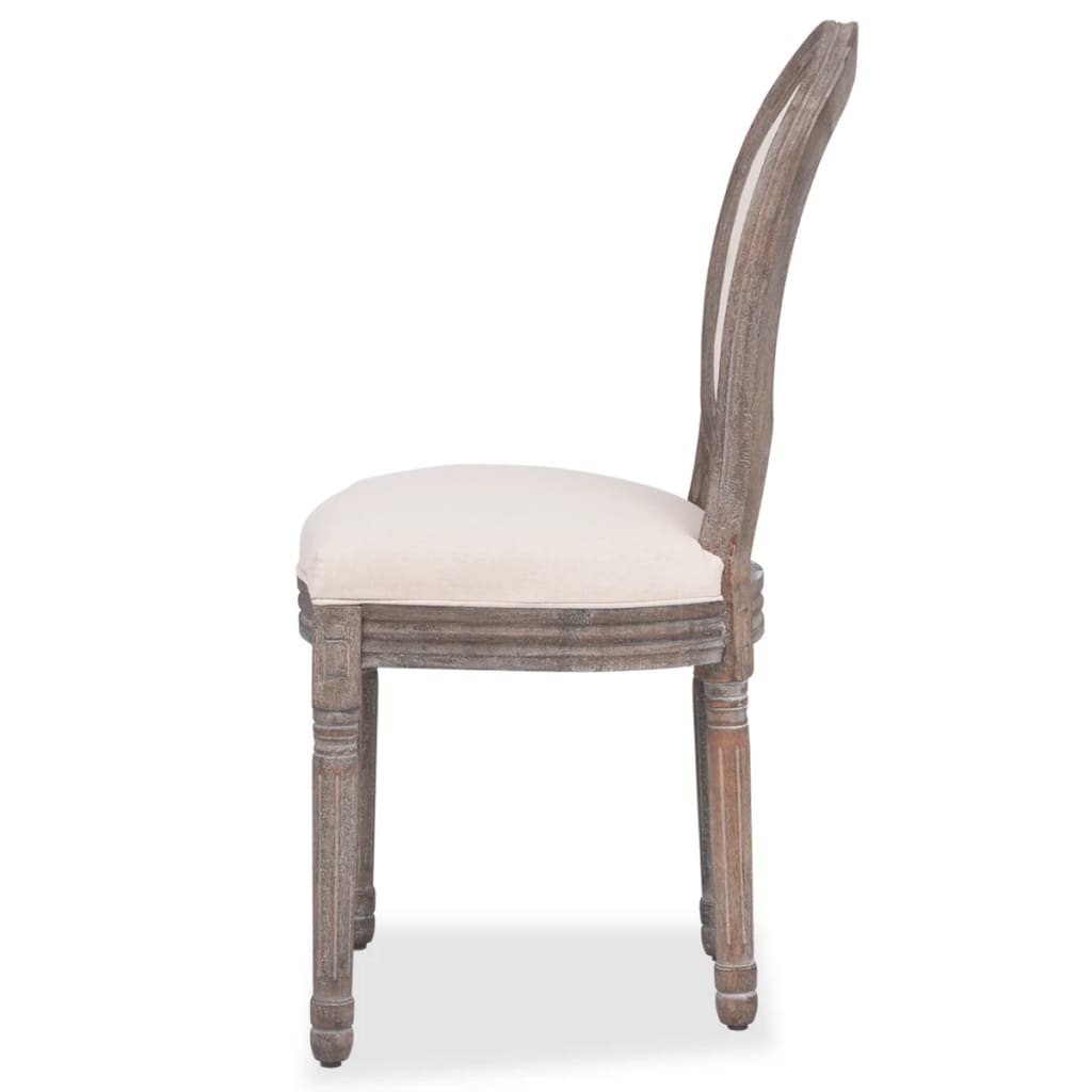 Eetkamerstoelen 4 st stof crèmekleurig is nu te koop bij PeponiXL, paradijselijk wonen!