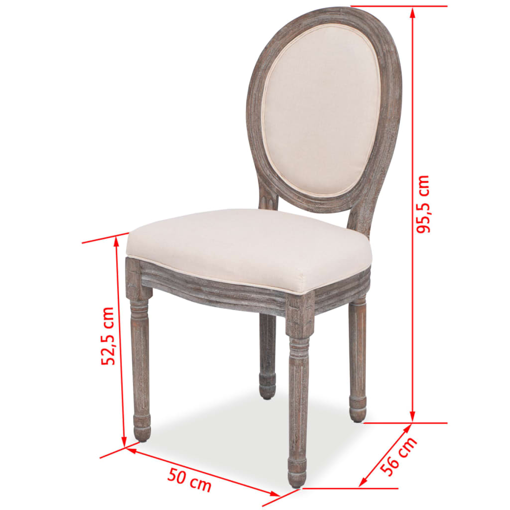Eetkamerstoelen 4 st stof crèmekleurig is nu te koop bij PeponiXL, paradijselijk wonen!