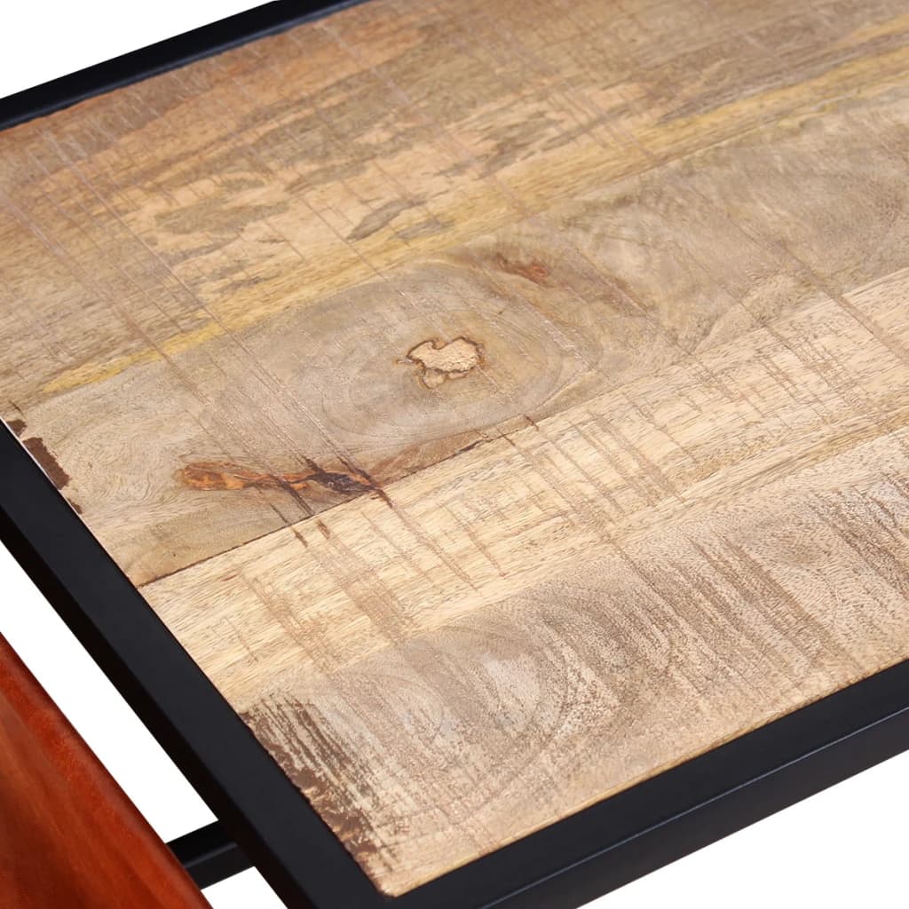 Salontafel met echt lederen tijdschriftenhouder 110x50x45 cm is nu te koop bij PeponiXL, paradijselijk wonen!