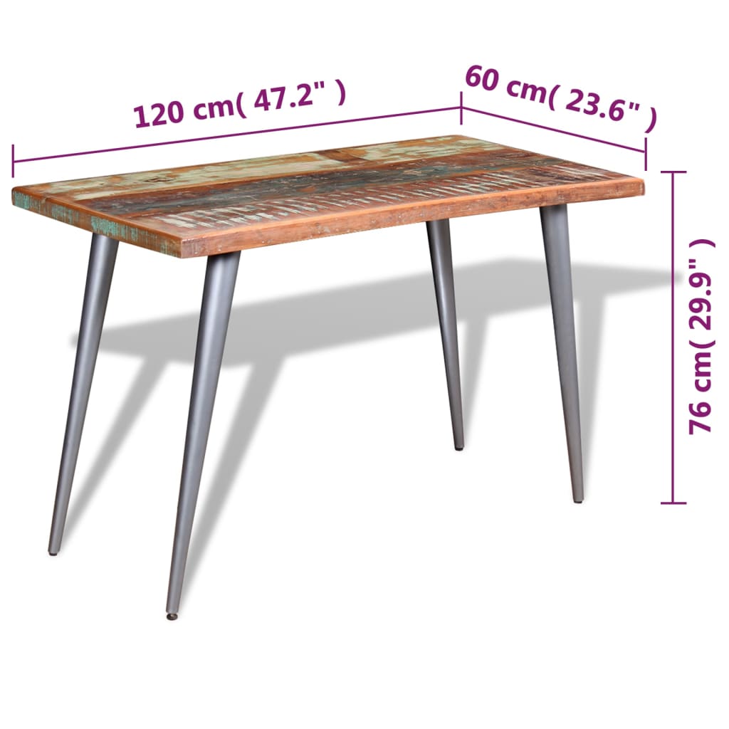 Eettafel 120x60x76 cm massief gerecycled hout is nu te koop bij PeponiXL, paradijselijk wonen!