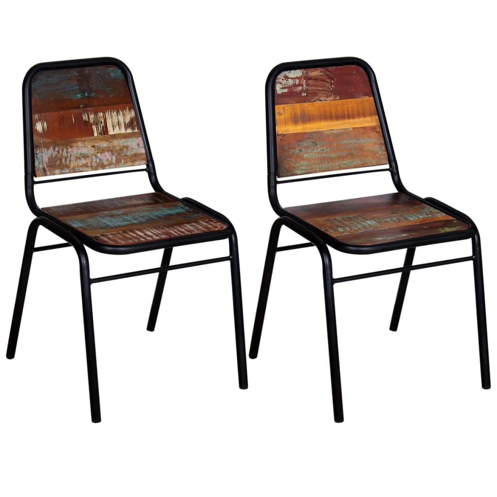 Eetkamerstoelen 2 st massief gerecycled hout is nu te koop bij PeponiXL, paradijselijk wonen!