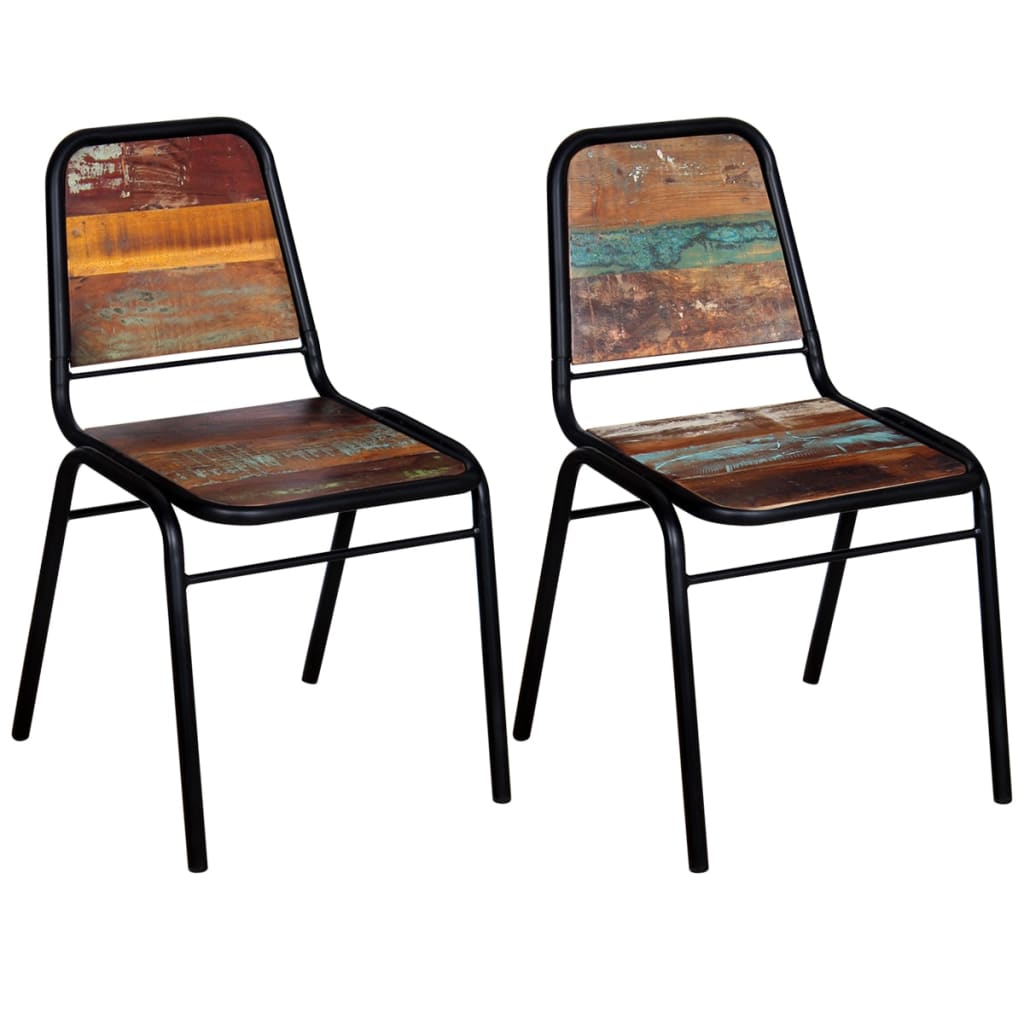 Eetkamerstoelen 2 st massief gerecycled hout is nu te koop bij PeponiXL, paradijselijk wonen!