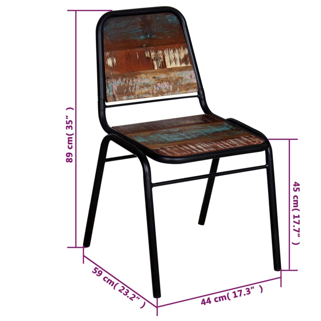 Eetkamerstoelen 2 st massief gerecycled hout is nu te koop bij PeponiXL, paradijselijk wonen!