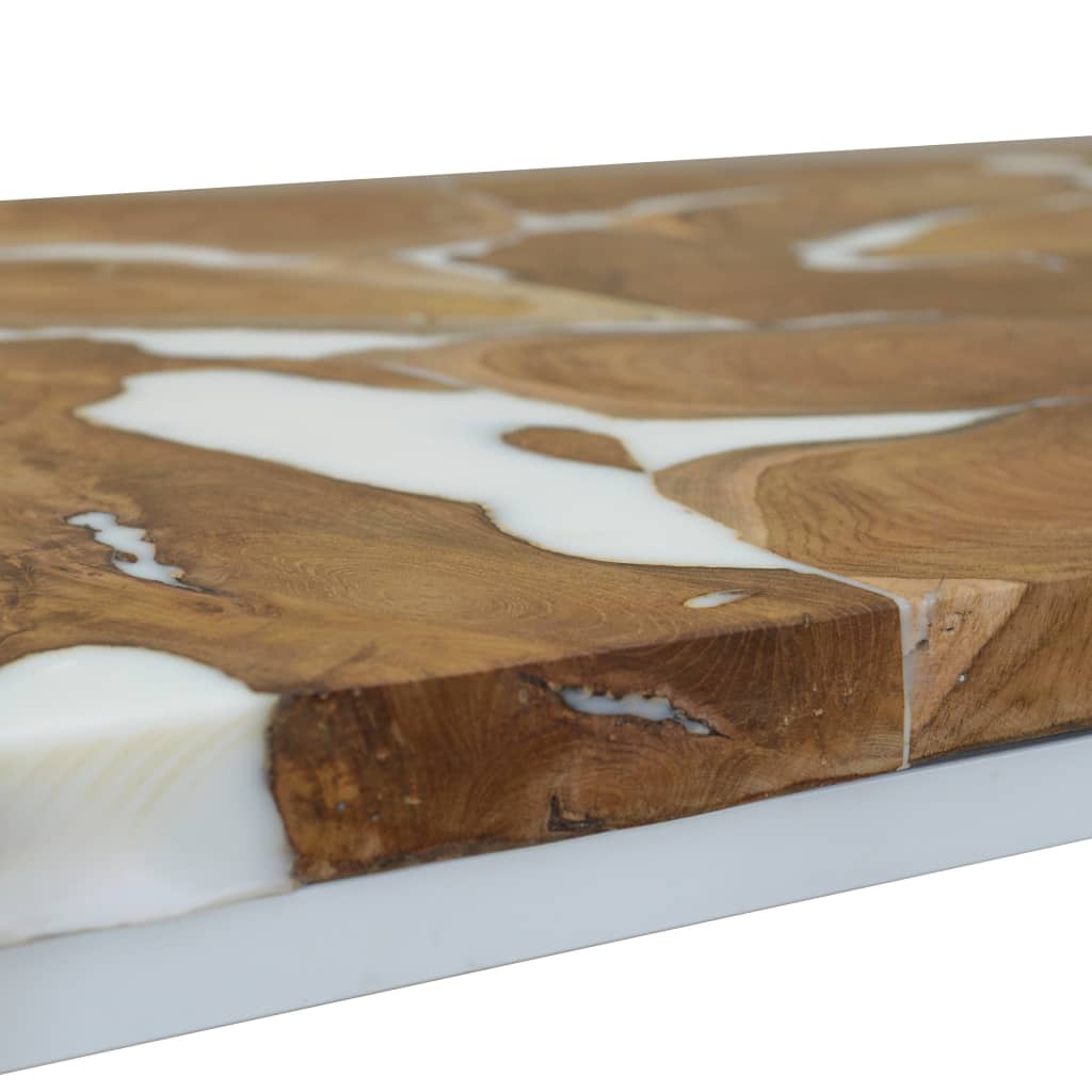 Salontafel 110x60x40 cm teakhout en hars is nu te koop bij PeponiXL, paradijselijk wonen!