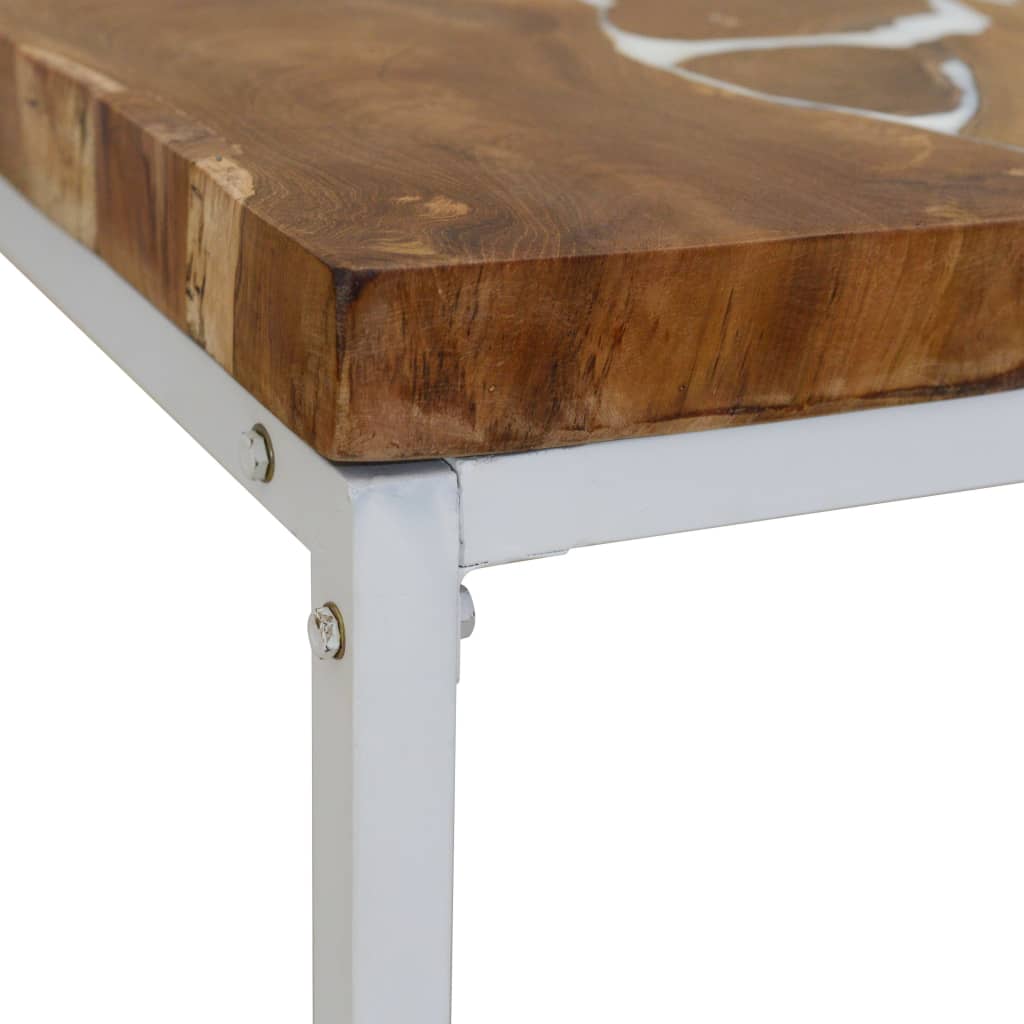 Salontafel 110x60x40 cm teakhout en hars is nu te koop bij PeponiXL, paradijselijk wonen!