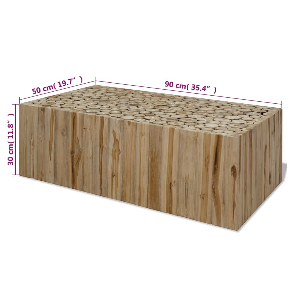 Salontafel 90x50x30 cm echt teakhout is nu te koop bij PeponiXL, paradijselijk wonen!