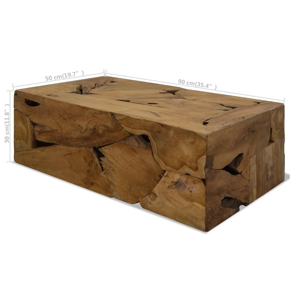 Salontafel 90x50x30 cm echt teakhout bruin is nu te koop bij PeponiXL, paradijselijk wonen!