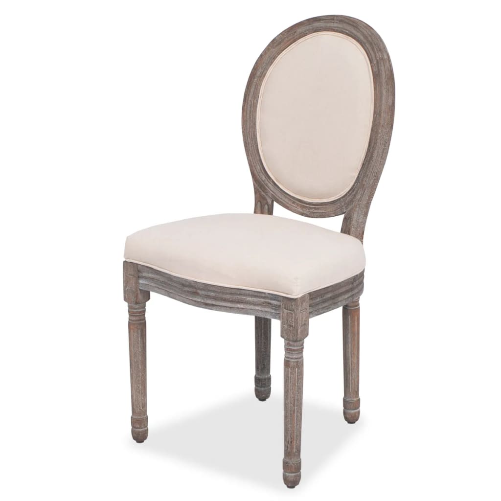 Eetkamerstoelen 6 st stof crèmekleurig is nu te koop bij PeponiXL, paradijselijk wonen!
