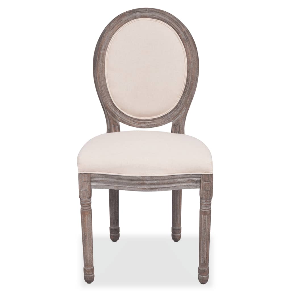 Eetkamerstoelen 6 st stof crèmekleurig is nu te koop bij PeponiXL, paradijselijk wonen!