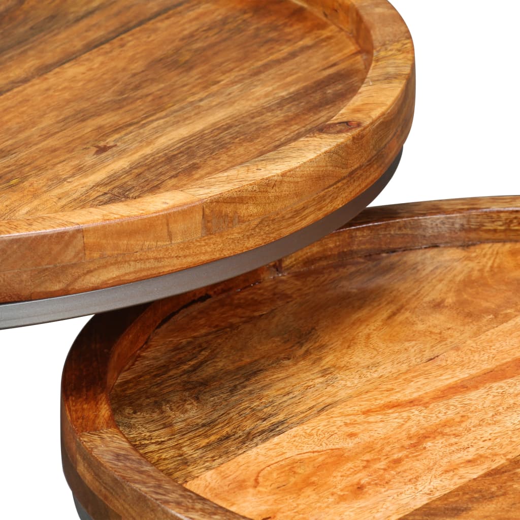 2-delige Bijzettafelset massief mangohout is nu te koop bij PeponiXL, paradijselijk wonen!