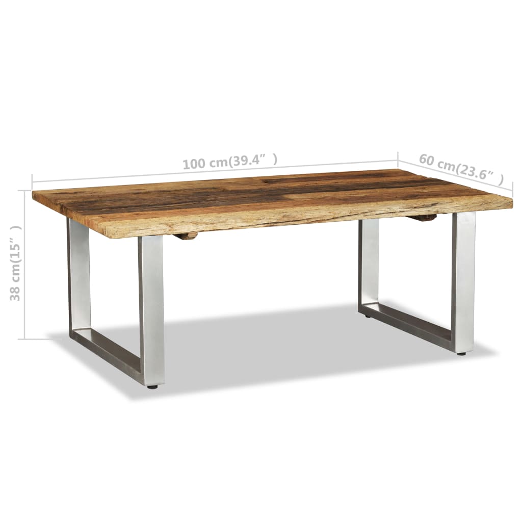 Salontafel 100x60x38 cm massief gerecycled hout is nu te koop bij PeponiXL, paradijselijk wonen!