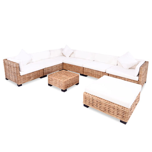 Loungeset natuurlijk rattan 27-delig is nu te koop bij PeponiXL, paradijselijk wonen!