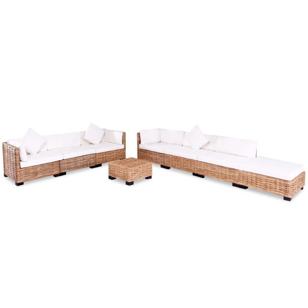 Loungeset natuurlijk rattan 27-delig is nu te koop bij PeponiXL, paradijselijk wonen!