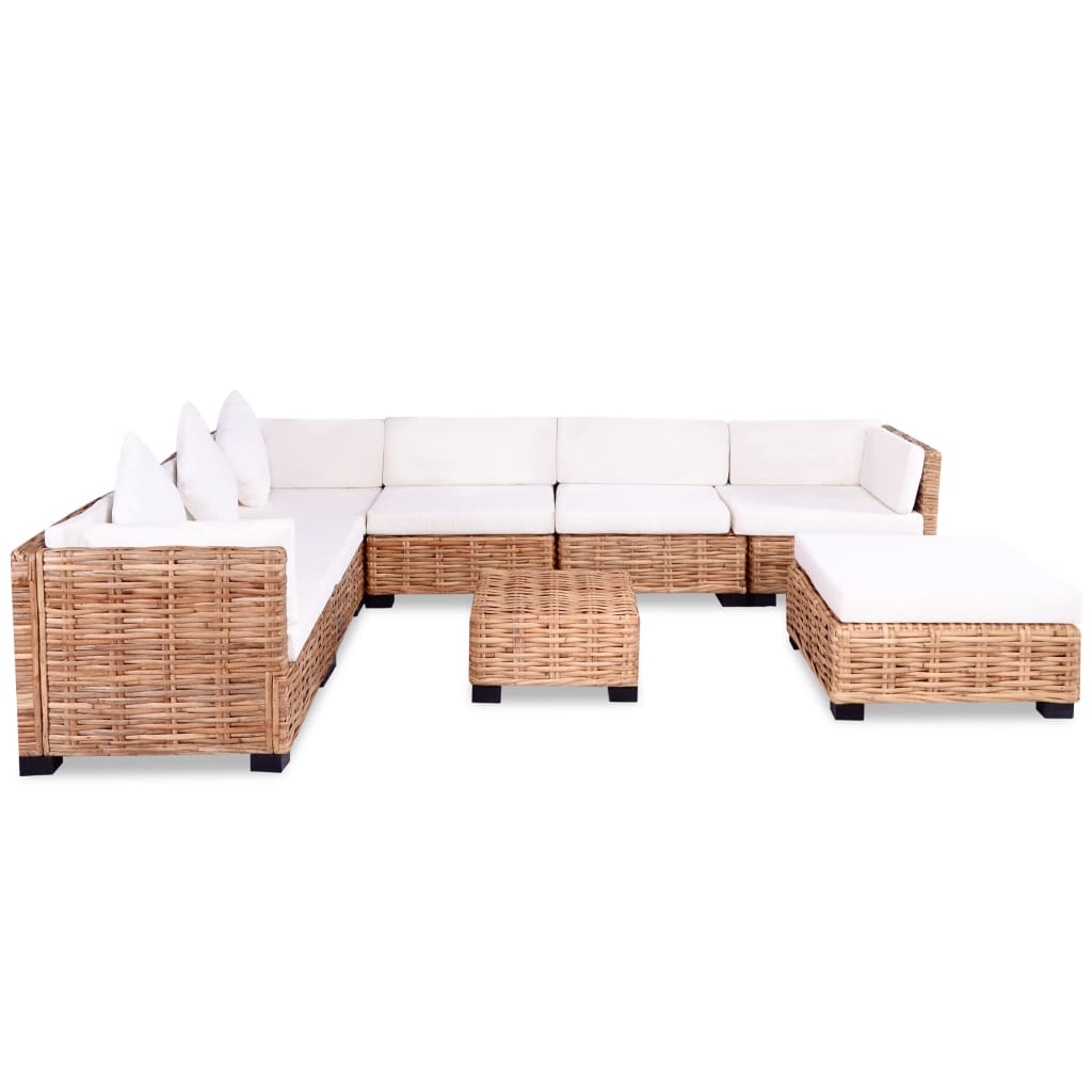 Loungeset natuurlijk rattan 27-delig is nu te koop bij PeponiXL, paradijselijk wonen!