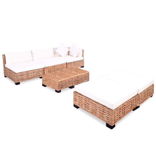 Loungeset natuurlijk rattan 18-delig is nu te koop bij PeponiXL, paradijselijk wonen!