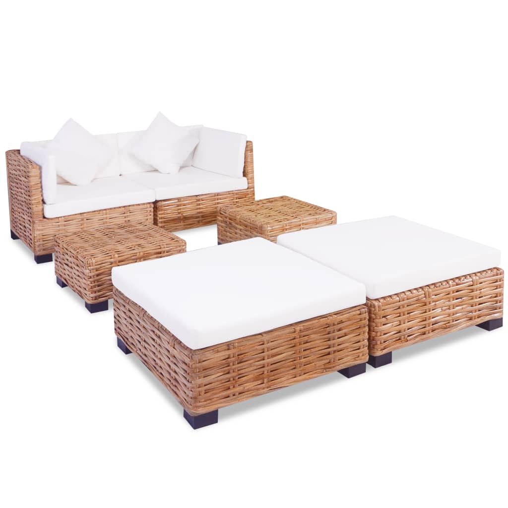 Loungeset natuurlijk rattan 16-delig is nu te koop bij PeponiXL, paradijselijk wonen!